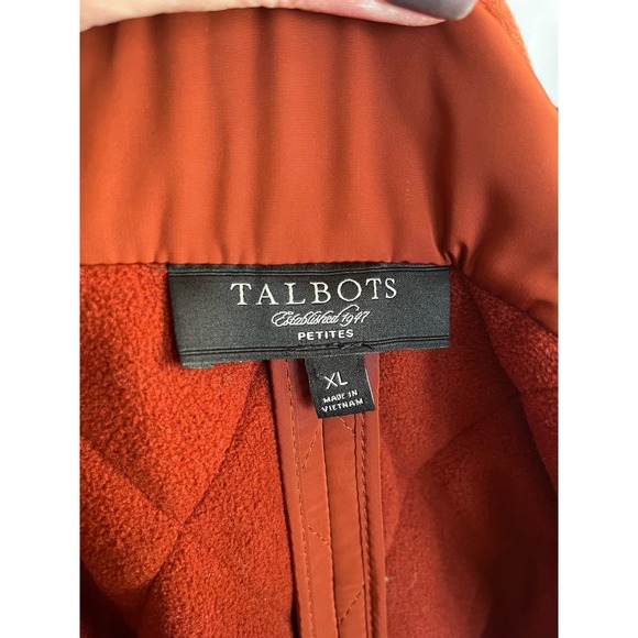 Talbots Woman's Quilted Vest Rust Petite XL Snap Closure Black Label EUC - Picture 6 of 6